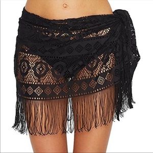Sexy Sheer Black Bikini Sarong Beach Coverup NWT